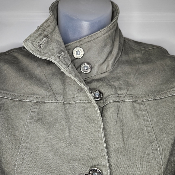 Stone Cargo Vintage Army Green Mandarin Collar Military Jacket Size 3 - Picture 4 of 6